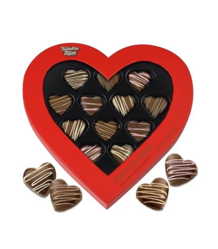 Heart Chocolate Box 12 Milk Chocolates Assorted Flavors