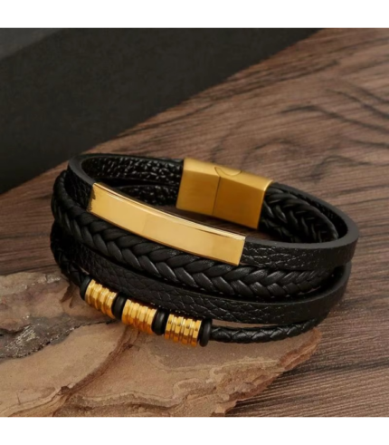 Classic Men’s Multi-Layer Leather Bracelet