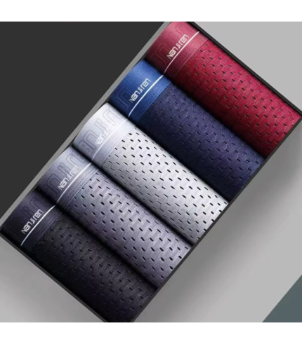 4pcs Men’s Ice Silk Boxer Shorts – Breathable Mesh Underwear
