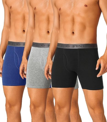 Mens Underwear Cotton Boxer Briefs – Soft & Breathable (Pack of 3)